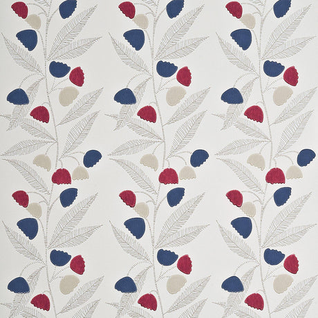 Baker Lifestyle BELL FLOWER CHERRY/INDIGO/BUTTERMILK Wallpaper