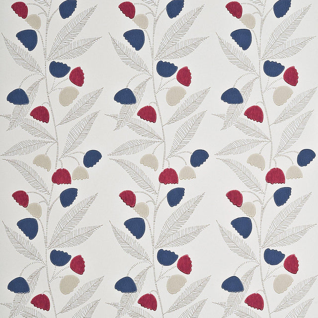 Baker Lifestyle BELL FLOWER CHERRY/INDIGO/BUTTERMILK Wallpaper