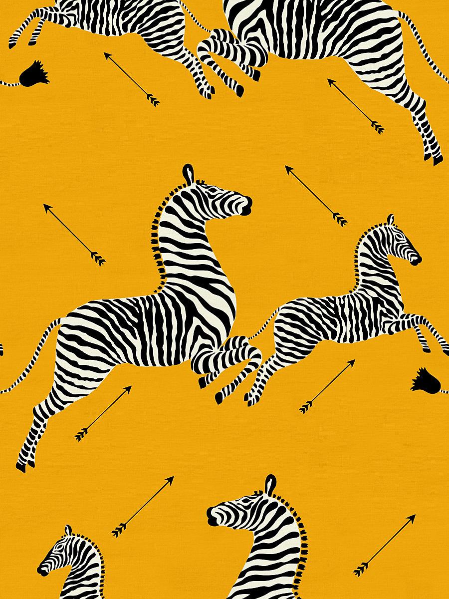 Scalamandre Zebras - Outdoor Yellow Fabric | DecoratorsBest