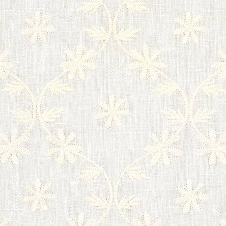 Schumacher Cellini Embroidered Sheer Ivory Fabric