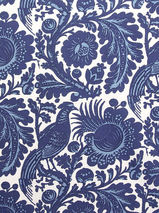 Scalamandre Resist Print Light & Dark Blue On White Fabric