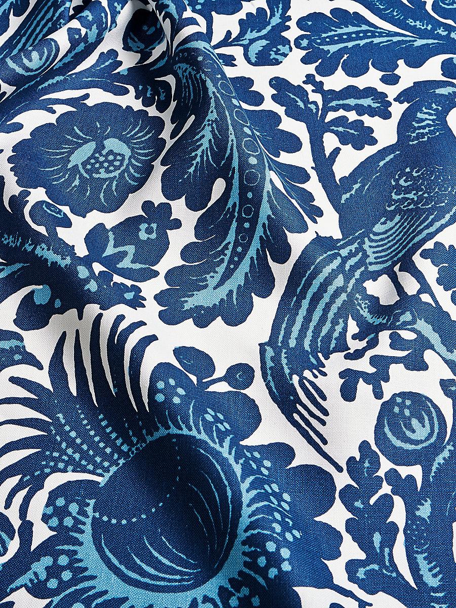 Scalamandre Resist Print Light & Dark Blue On White Fabric