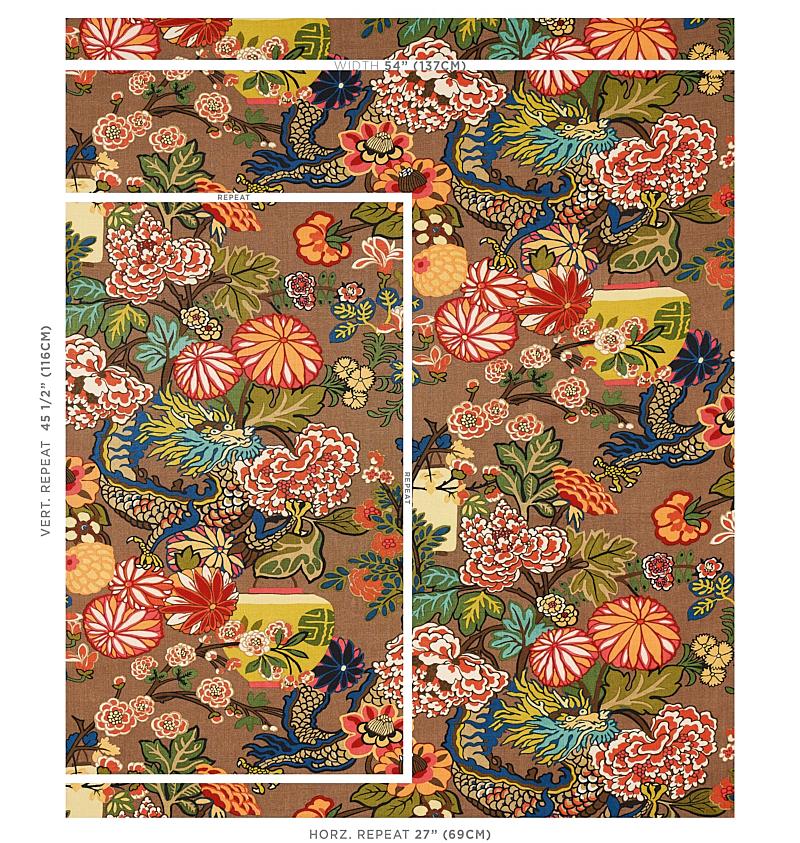 Schumacher Chiang Mai Dragon Mocha Fabric
