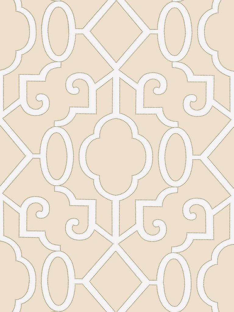 Scalamandre Ming Fretwork Wallpaper Alabaster Wallpaper