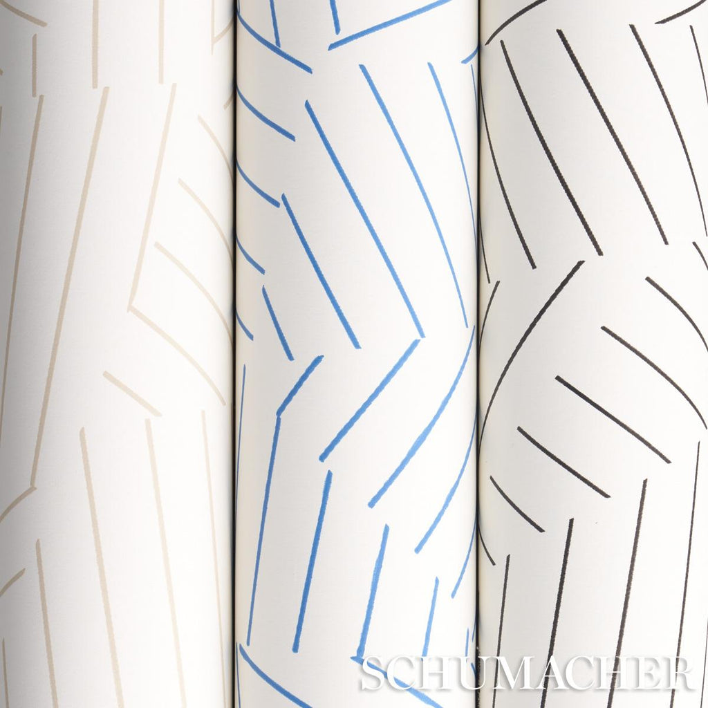 Schumacher Deconstructed Stripe Greige Wallpaper