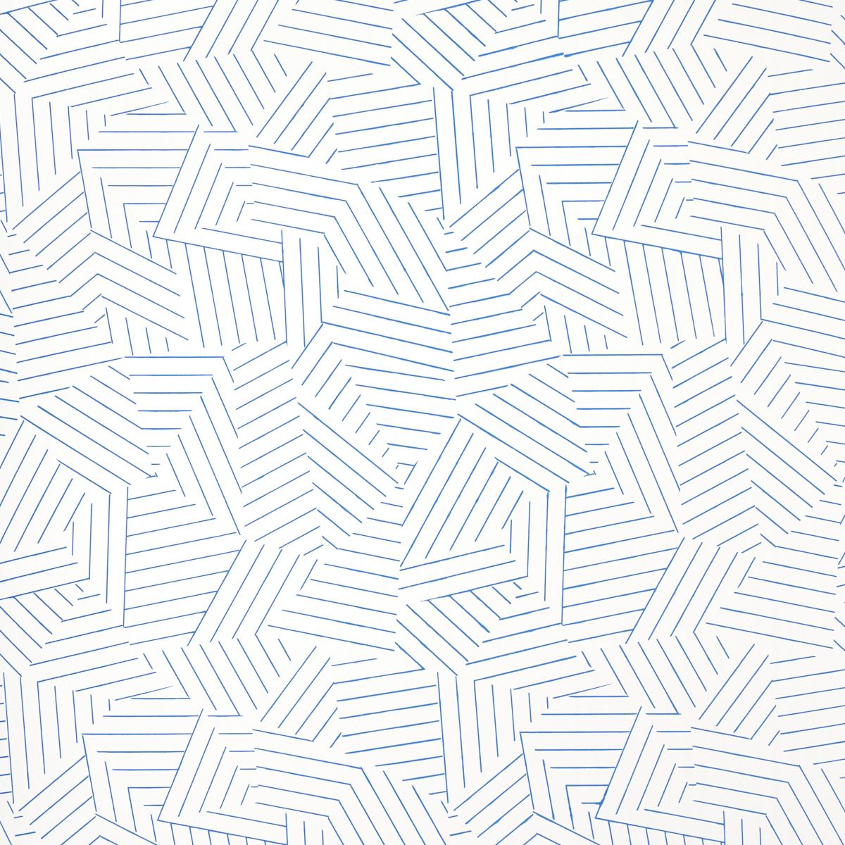 Schumacher Deconstructed Stripe Cobalt Wallpaper