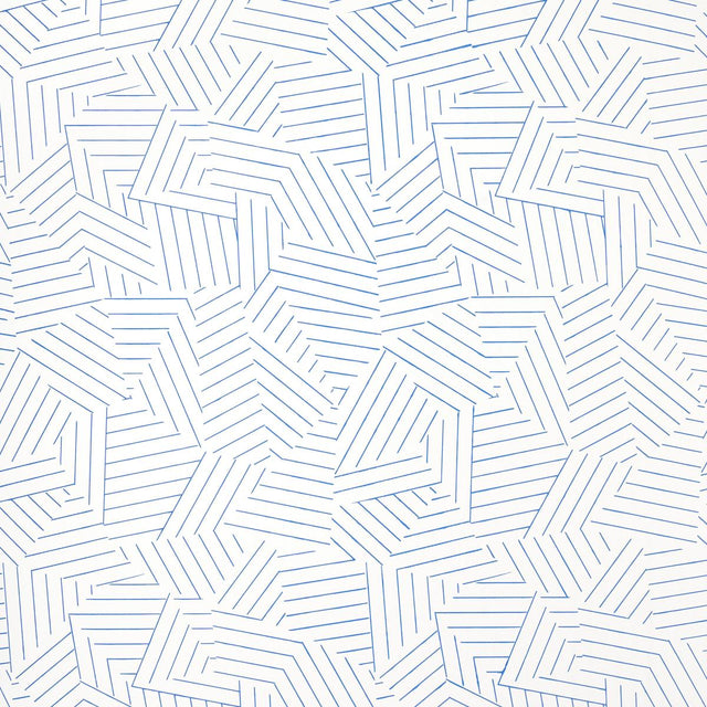 Schumacher Deconstructed Stripe Cobalt Wallpaper