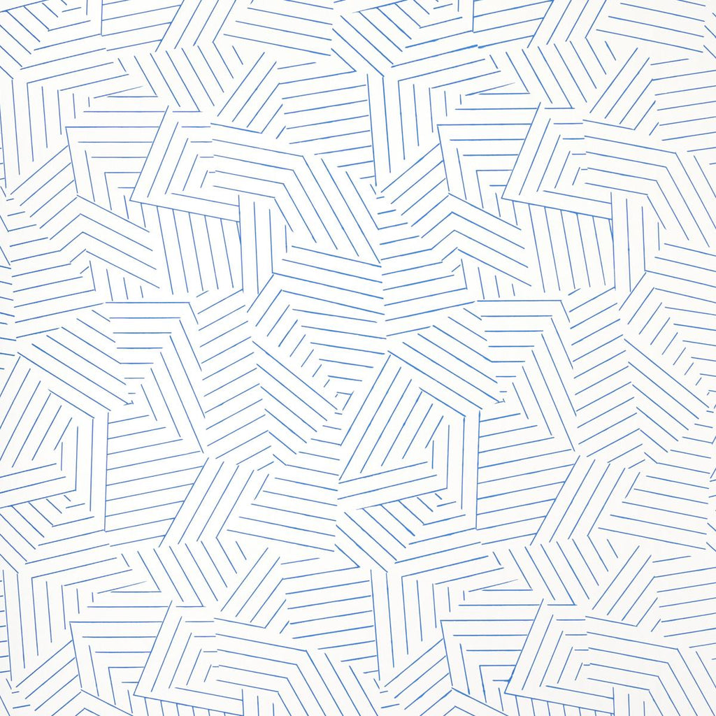 Schumacher Deconstructed Stripe Cobalt Wallpaper