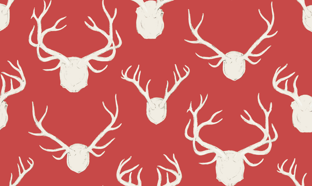 Lee Jofa ANTLERS PAPER RED Wallpaper
