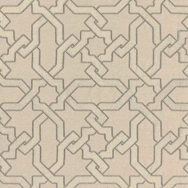 Schumacher Cordoba Embroidery Stone Fabric