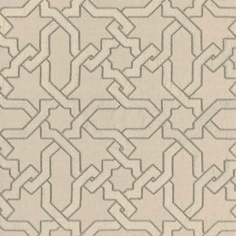 Schumacher Cordoba Embroidery Stone Fabric