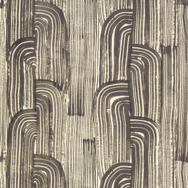 Lee Jofa CRESCENT PAPER EBONY/CREAM Wallpaper