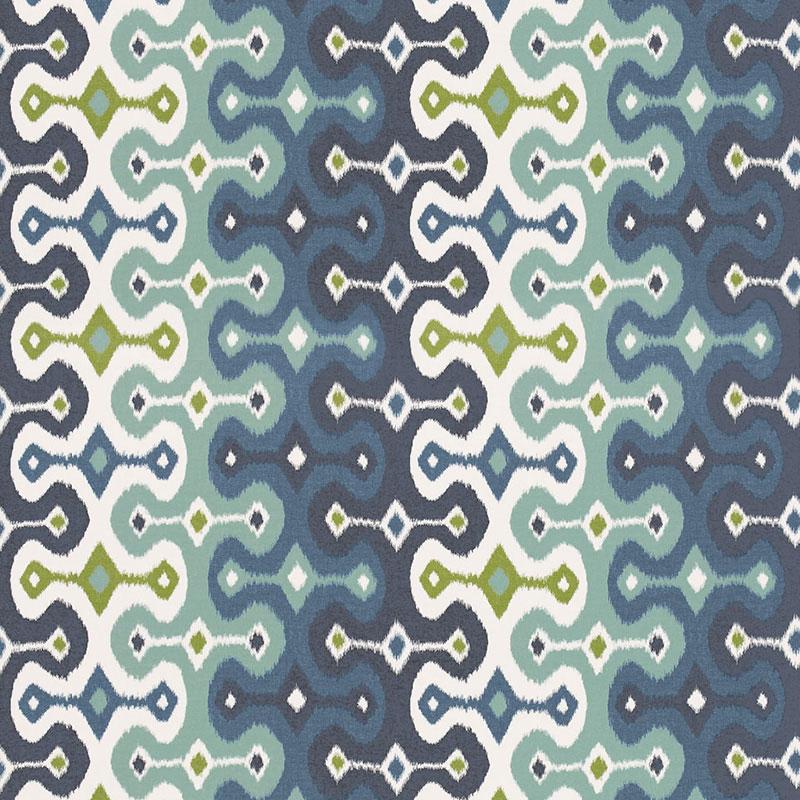 Schumacher Darya Ikat Sidewall Sky Wallpaper