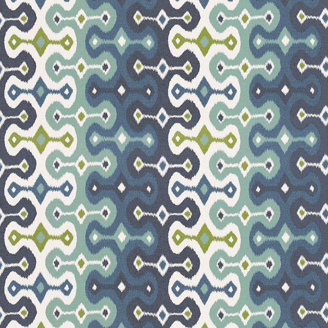 Schumacher Darya Ikat Sidewall Sky Wallpaper