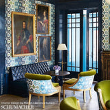 Schumacher Darya Ikat Sidewall Sky Wallpaper