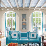 Schumacher Darya Ikat Sidewall Sky Wallpaper