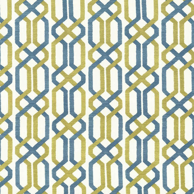 Kasmir Maze Fret Split Pea Fabric