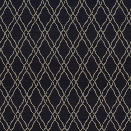 Kasmir Meander Trellis Charcoal Fabric