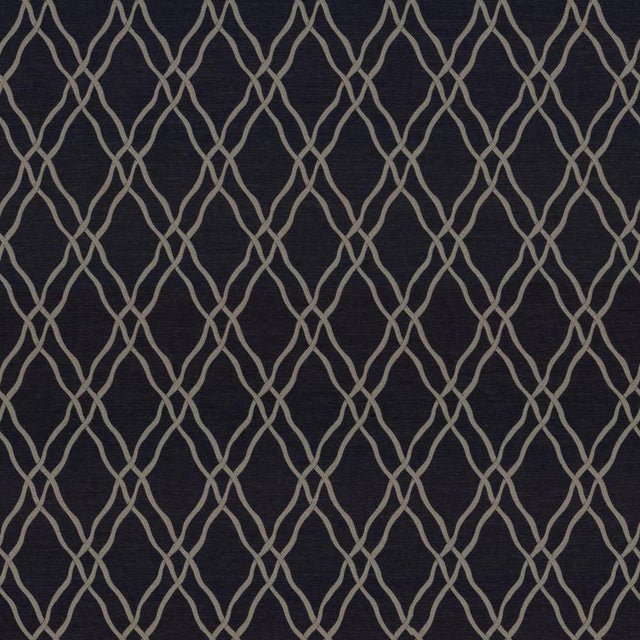 Kasmir Meander Trellis Charcoal Fabric
