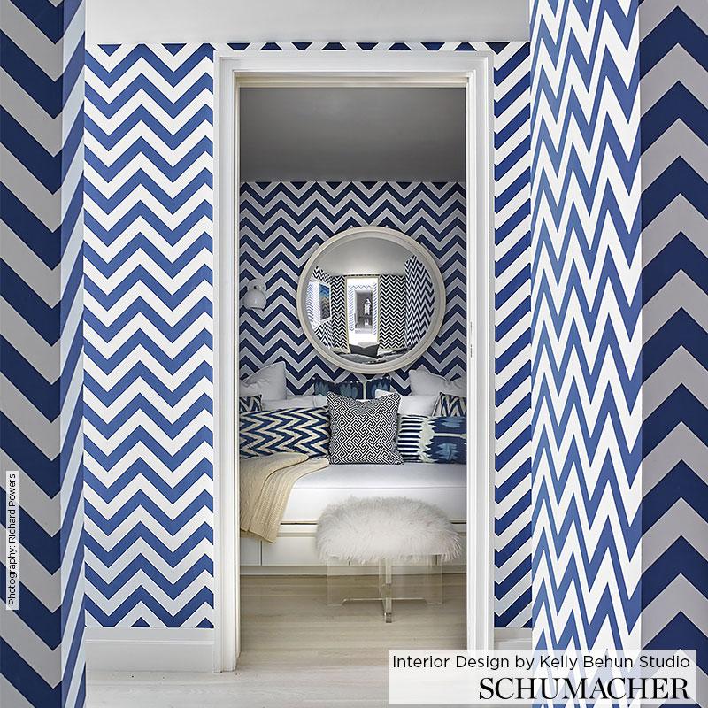 Schumacher Fez Lapis Wallpaper