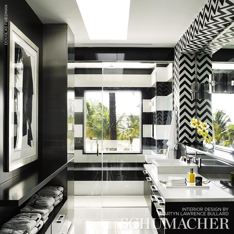 Schumacher Fez Noir Wallpaper