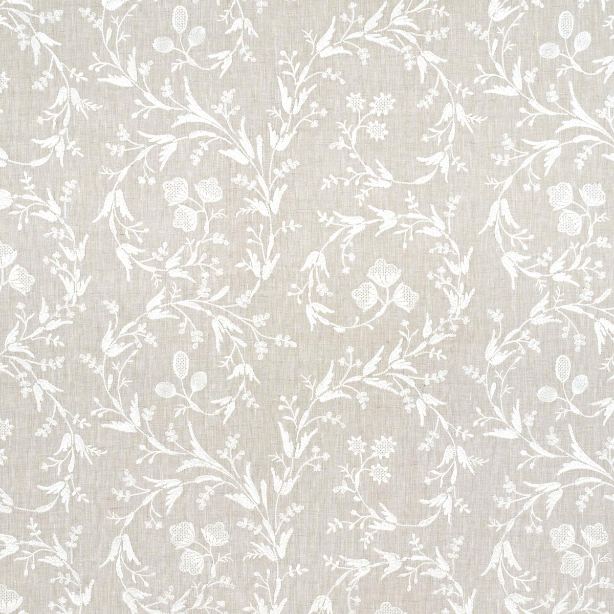 Schumacher Fiorentina Embroidered Sheer Oat Fabric