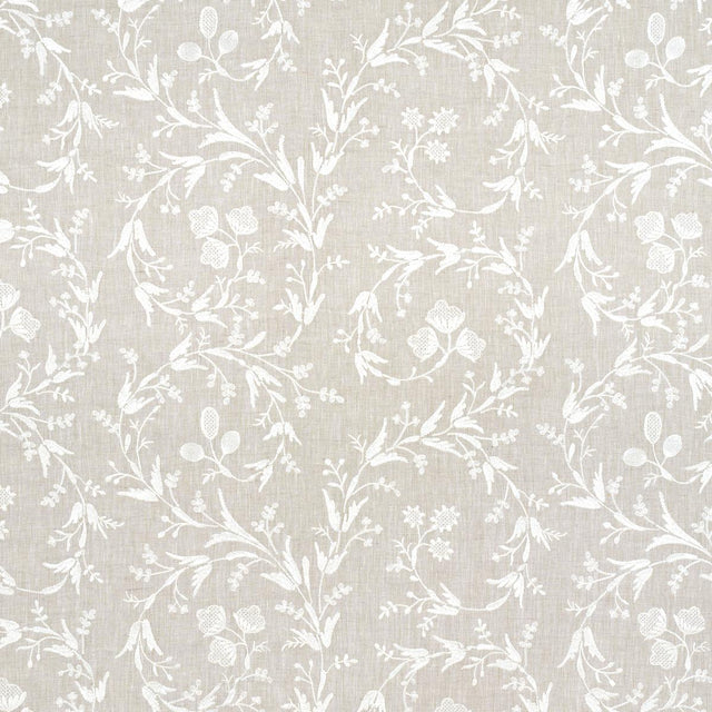 Schumacher Fiorentina Embroidered Sheer Oat Fabric