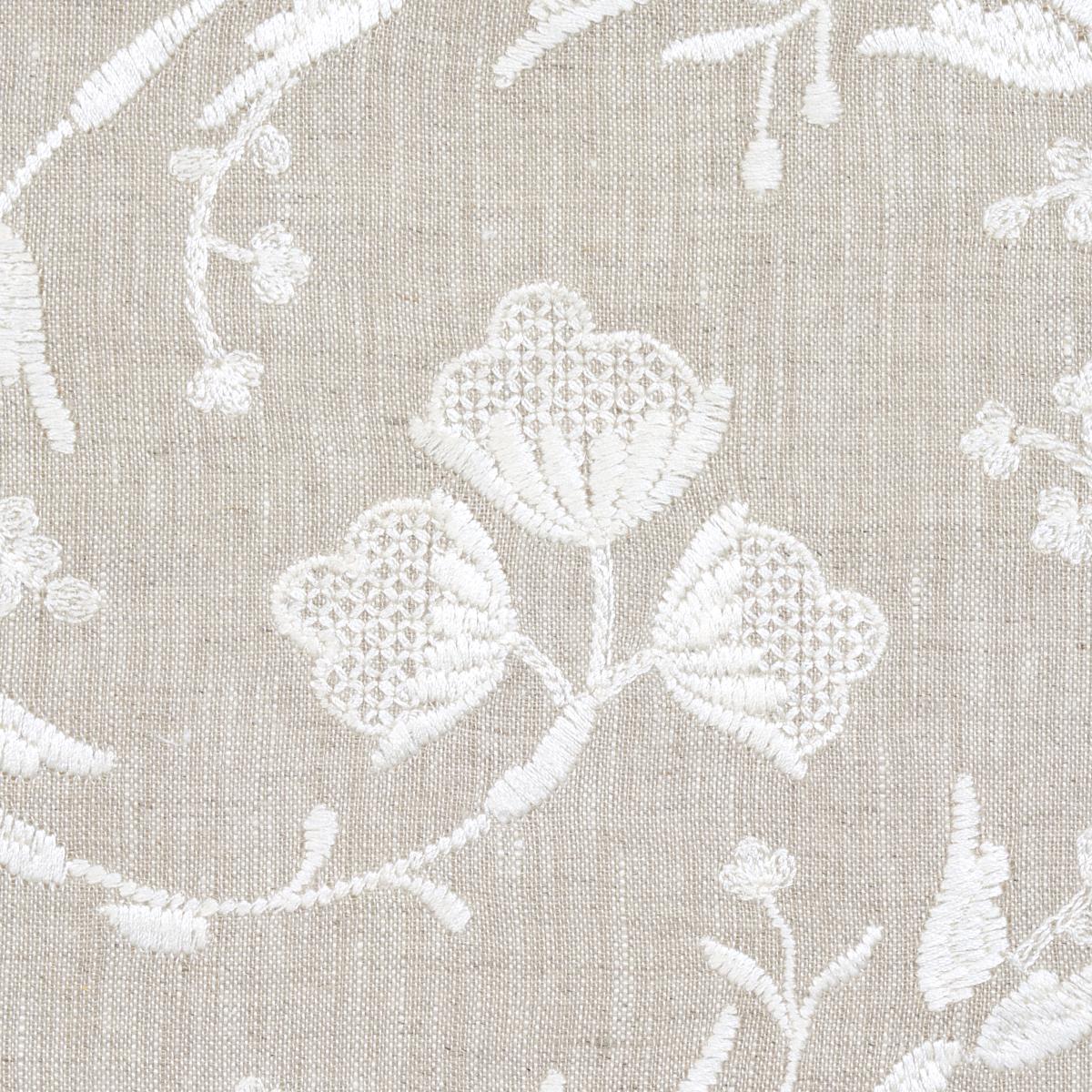 Schumacher Fiorentina Embroidered Sheer Oat Fabric