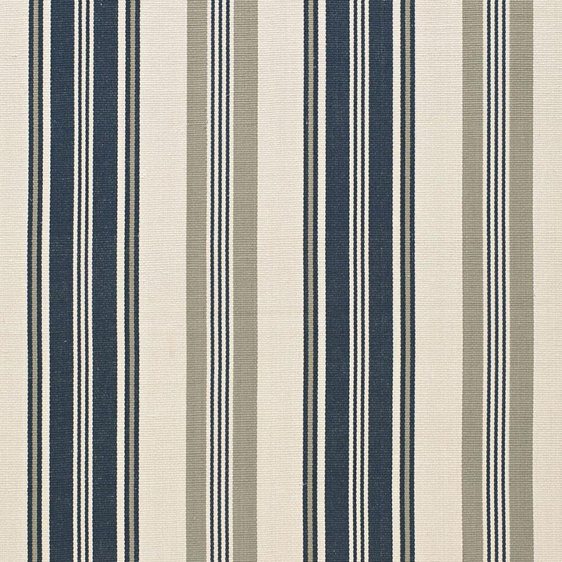 Schumacher Fjord Stripe Indigo Fabric