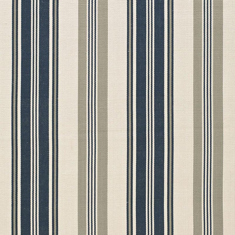 Schumacher Fjord Stripe Indigo Fabric