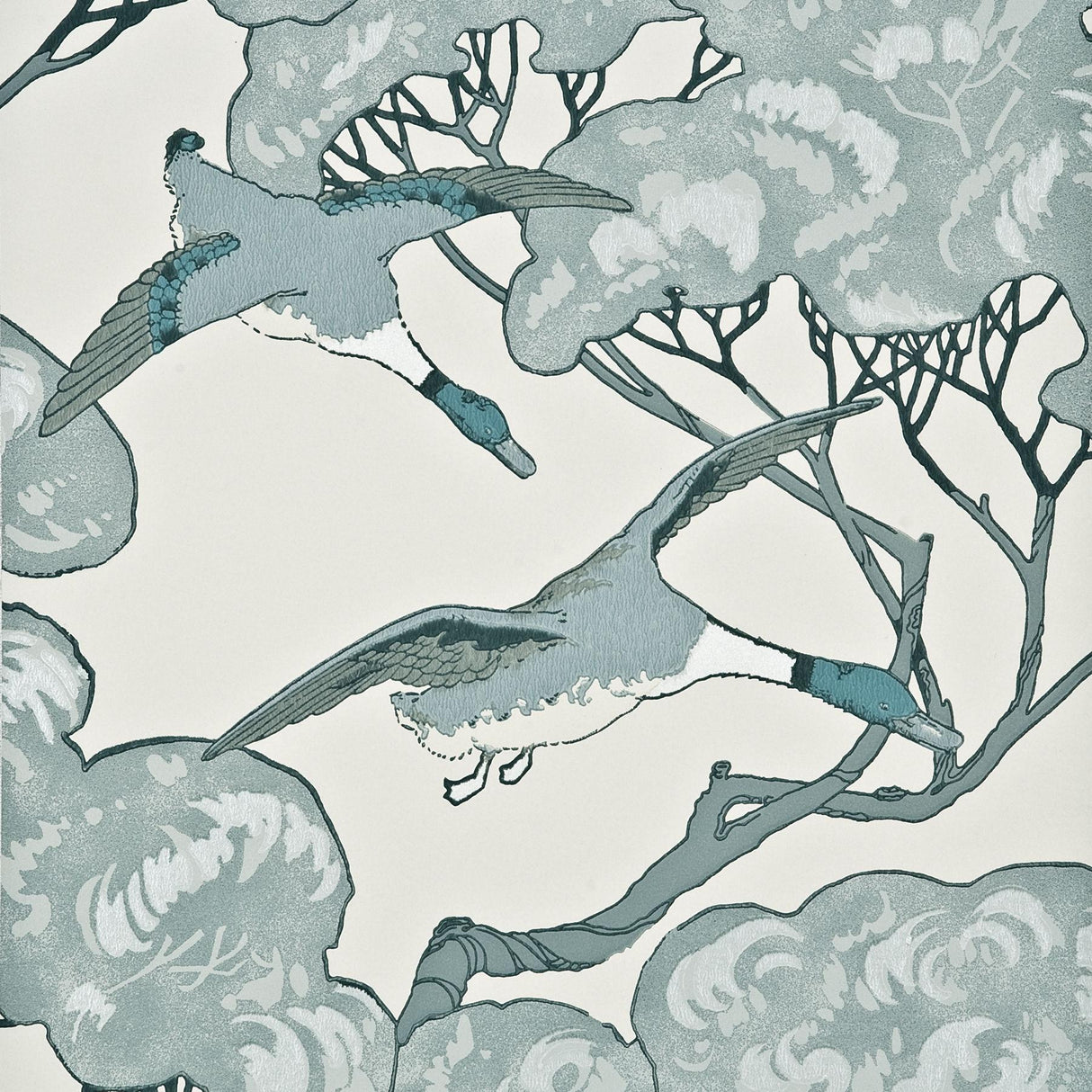 Mulberry FLYING DUCKS AQUA Wallpaper