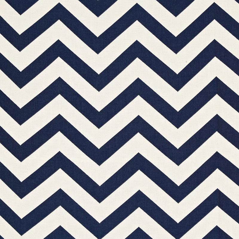 Schumacher Antibes Chevron Navy Fabric