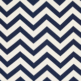 Schumacher Antibes Chevron Navy Fabric