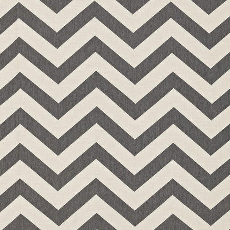 Schumacher Antibes Chevron Oxford Grey Fabric