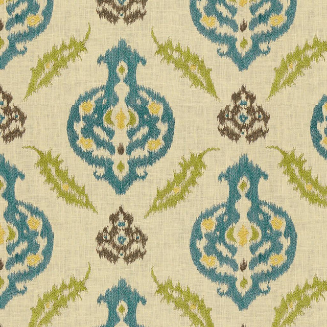 Lee Jofa KAILAR LINEN PEACOCK/LIME Upholstery Fabric