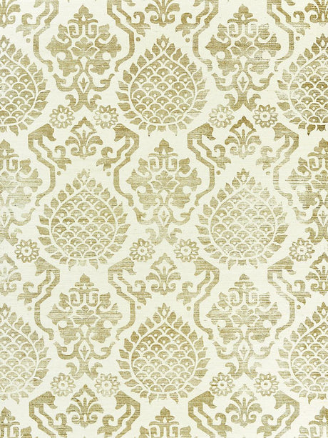 Scalamandre Surat Sisal Burnished Gold On Cream Wallpaper