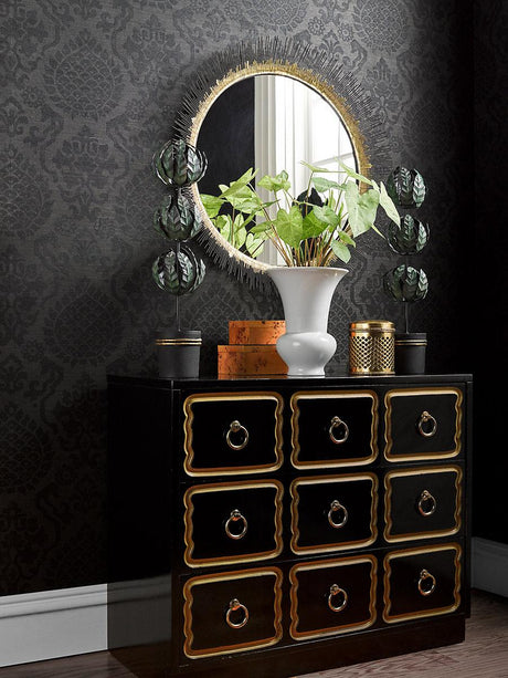 Scalamandre Surat Sisal Burnished Gold On Cream Wallpaper