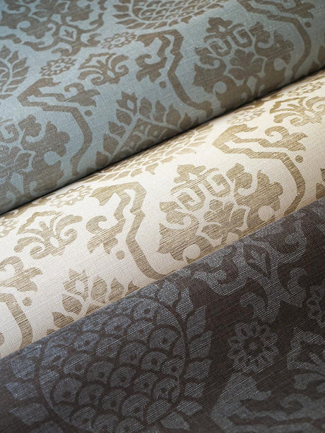 Scalamandre Surat Sisal Burnished Gold On Cream Wallpaper