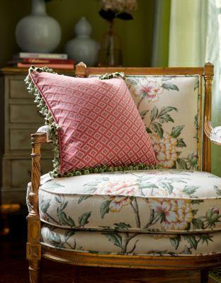 Scalamandre Peonia Linen Print Emerald Isle Fabric