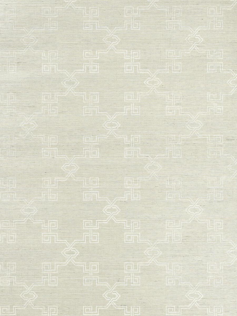 Scalamandre Suzhou Lattice Sisal Haze Wallpaper