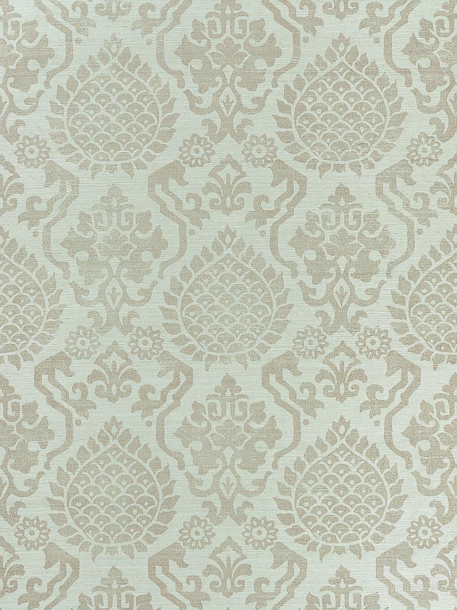 Scalamandre Surat Sisal Burnished Gold On Mineral Wallpaper