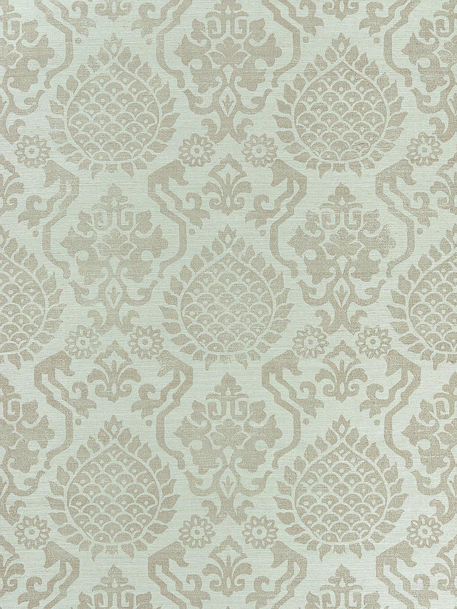Scalamandre Surat Sisal Burnished Gold On Mineral Wallpaper