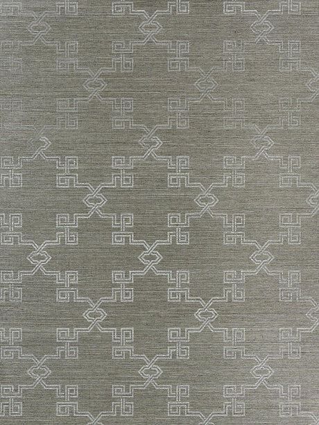 Scalamandre Suzhou Lattice Sisal Silver On Pewter Wallpaper