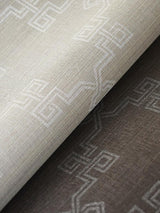 Scalamandre Suzhou Lattice Sisal Silver On Pewter Wallpaper