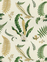 Scalamandre Elsie De Wolfe Outdoor Greens On Off-White Fabric