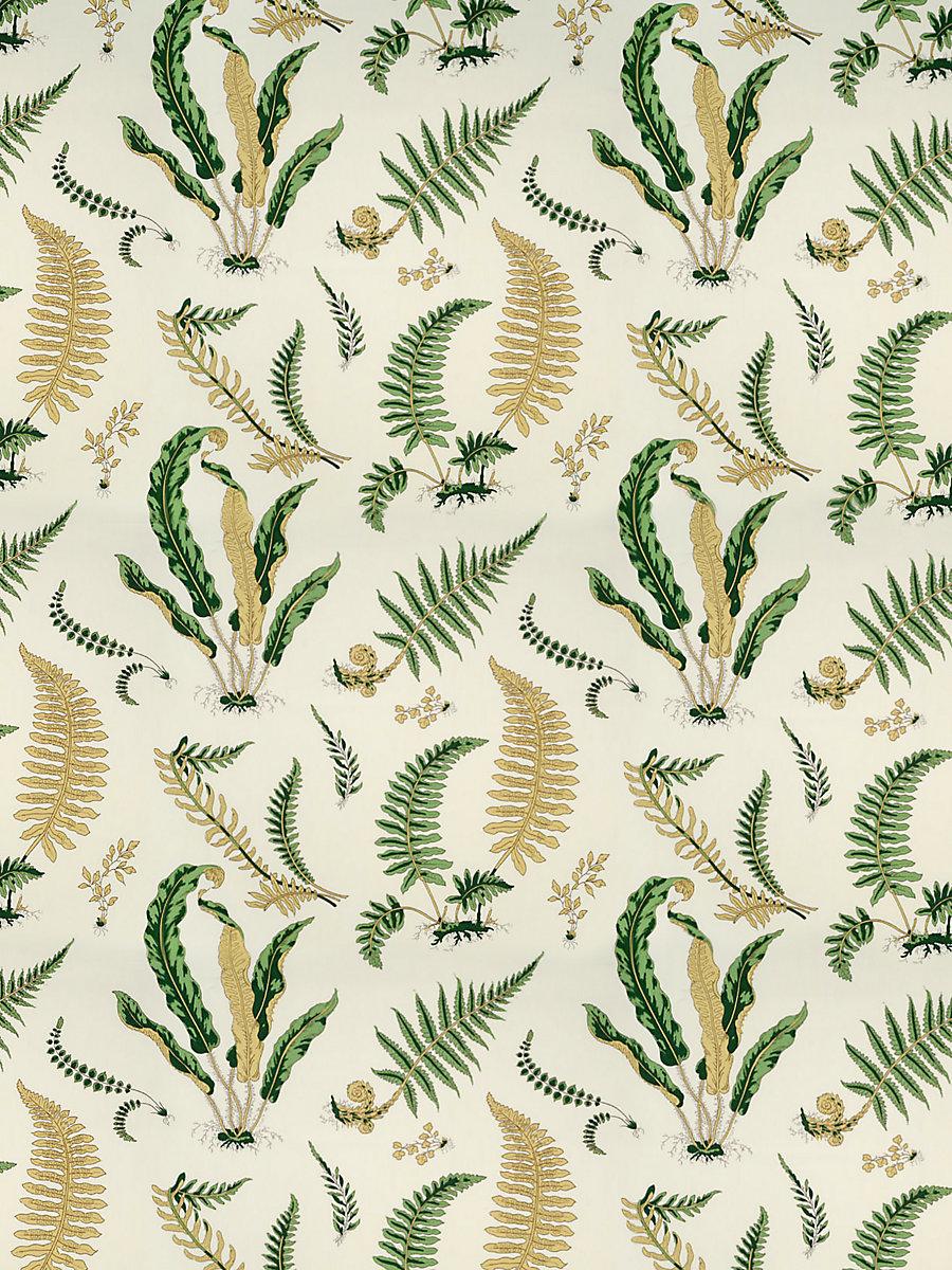 Scalamandre Elsie De Wolfe Outdoor Greens On Off-White Fabric