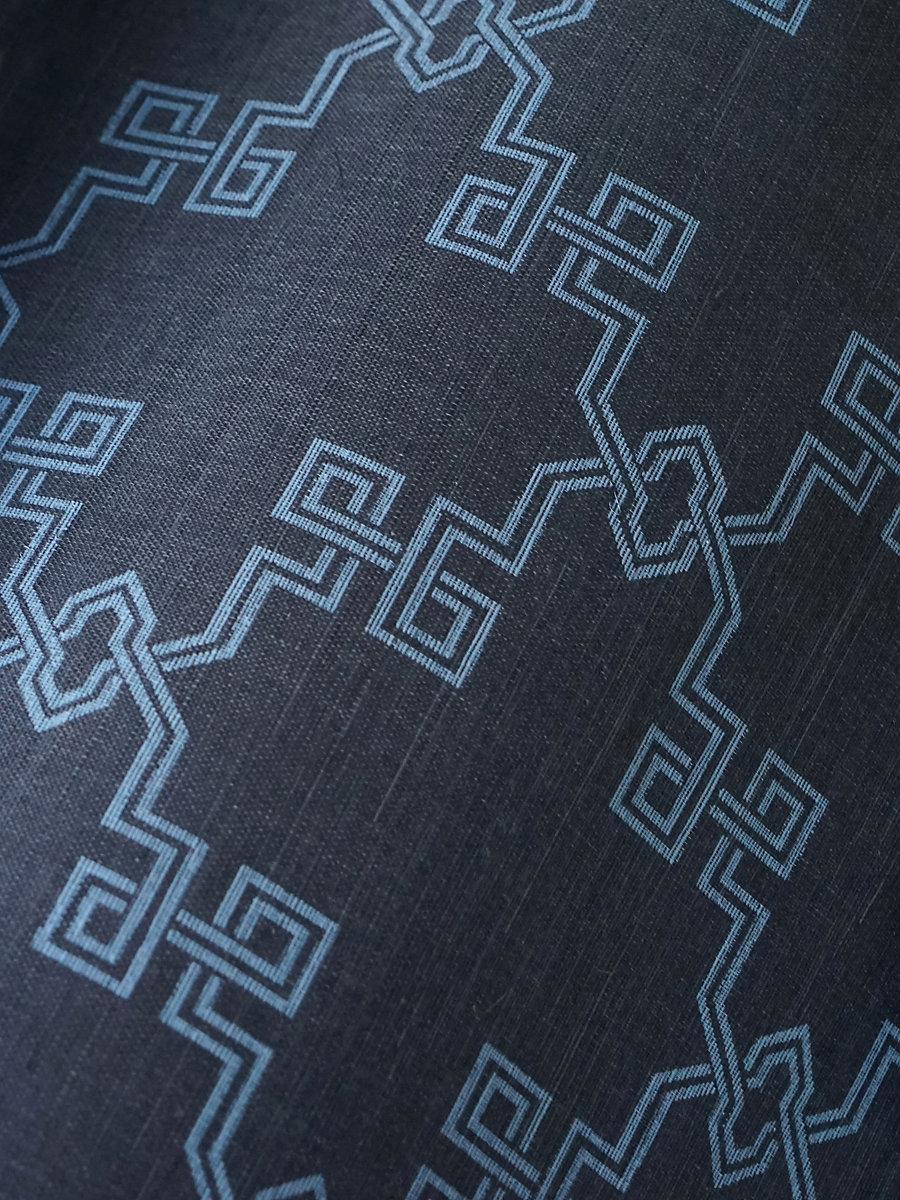 Scalamandre Suzhou Lattice Sisal Midnight Wallpaper