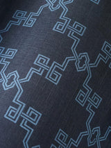 Scalamandre Suzhou Lattice Sisal Midnight Wallpaper