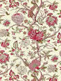 Scalamandre Pondicherry Cotton Print Turkey Red On Lime Fabric