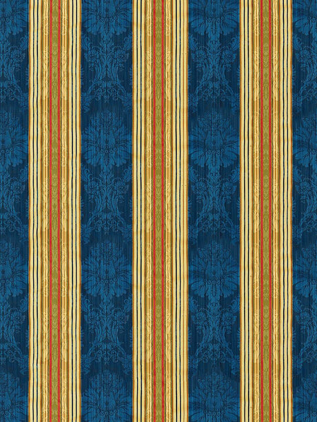 Scalamandre Santa Margarita Multi On Cobalt Fabric
